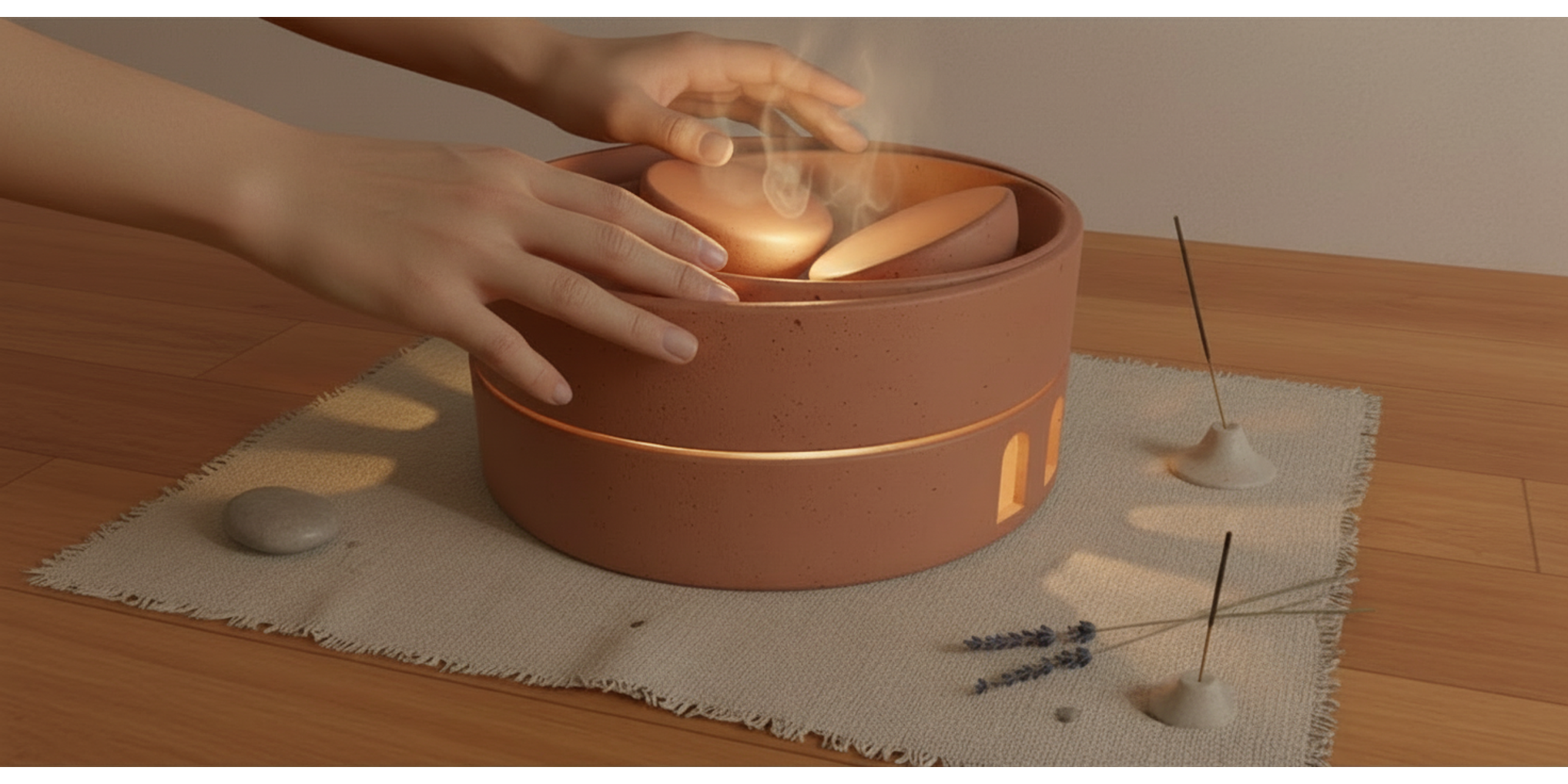 Terracota Mérida held in the hands